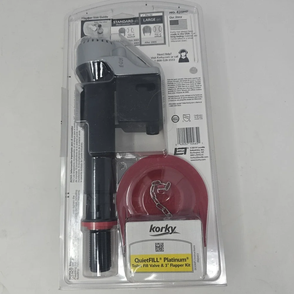 Korky 830MP QuietFill Platinum Complete Flush Valve & Flapper Repair Kit